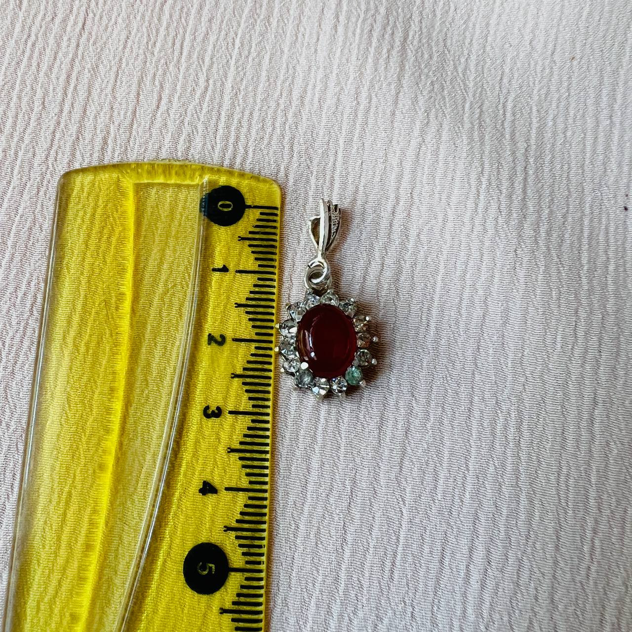 آویز گردنبند نقره زنانه مدل سنگ عقیق خورشید نگین دار