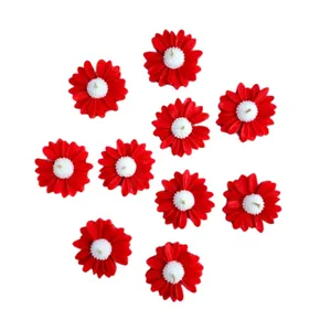 شمع دست ساز مدل گل بابونه بدون بو بسته ده عددی 