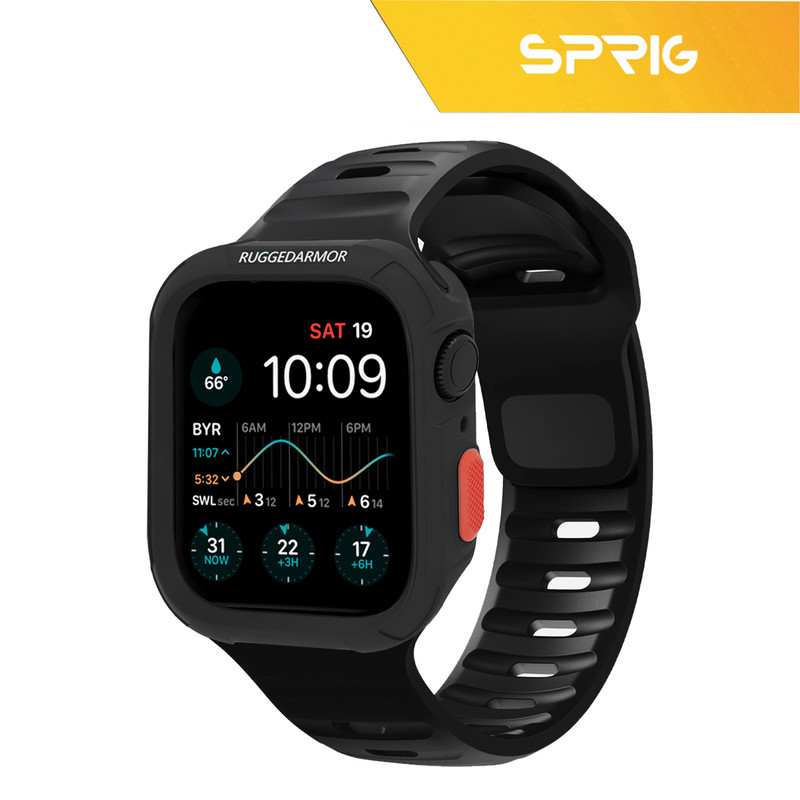 بند اسپریگ مدل Spig Rugged Armor مناسب برای اپل واچ 44 میلی متری سری Se/4/5/6 به همراه کاور