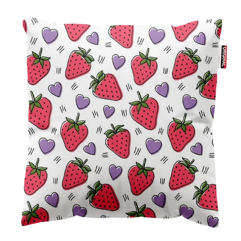 کوسن پاد آفرین طرح توت فرنگی کد 3618 سایز 30*30 سانتی متر