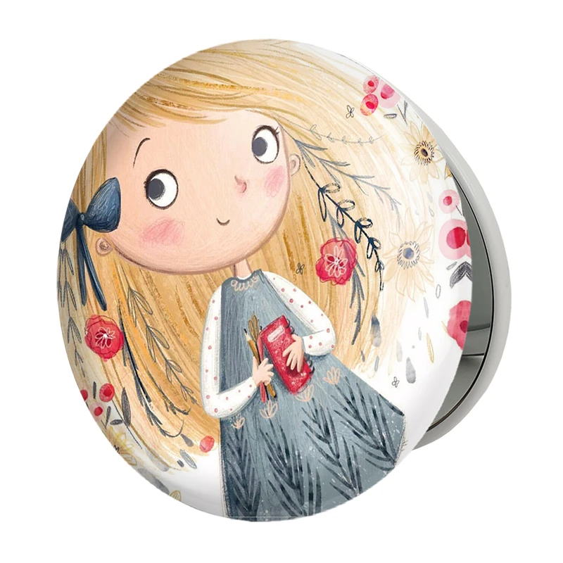 آینه جیبی خندالو طرح دخترونه مدل تاشو کد 1627 