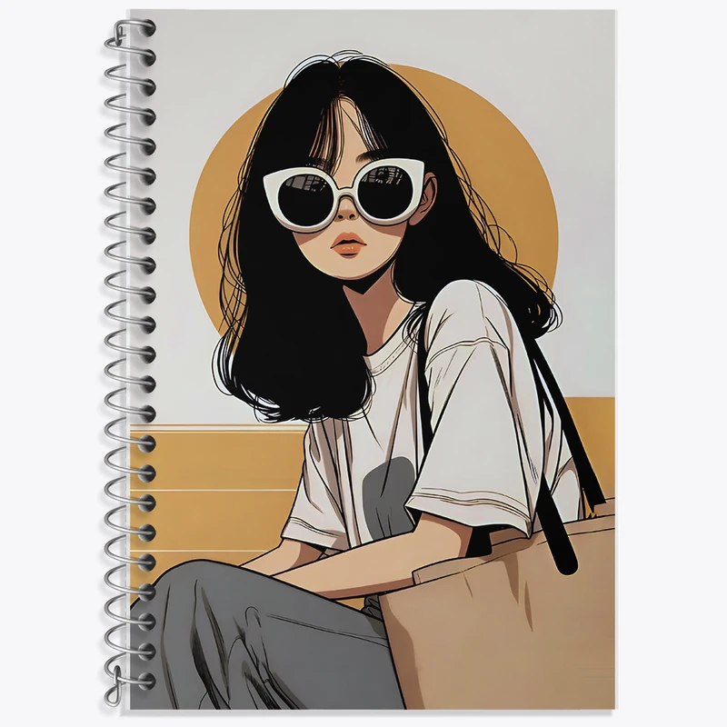 دفتر زبان 50 برگ خندالو مدل سه خط طرح دخترانه کد F6656