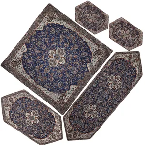 ست 5 تکه رومیزی ترمه مدل شاه عباسی کد SRM5.5