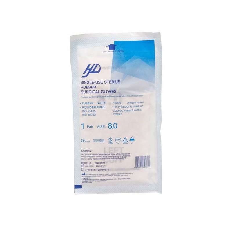 دستکش جراحی مدل HD سایز 8 بسته 10 عددی