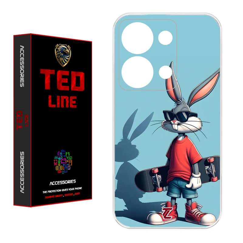 کاور تد لاین طرح خرگوش کد 1107 مناسب برای گوشی موبایل شیائومی Redmi Note 13 Pro 4G / Poco M6 Pro