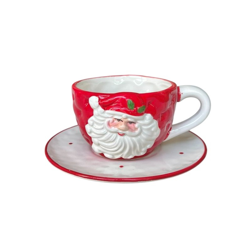 فنجان و نعلبکی طرح کریسمس مدل Santa کد Y15