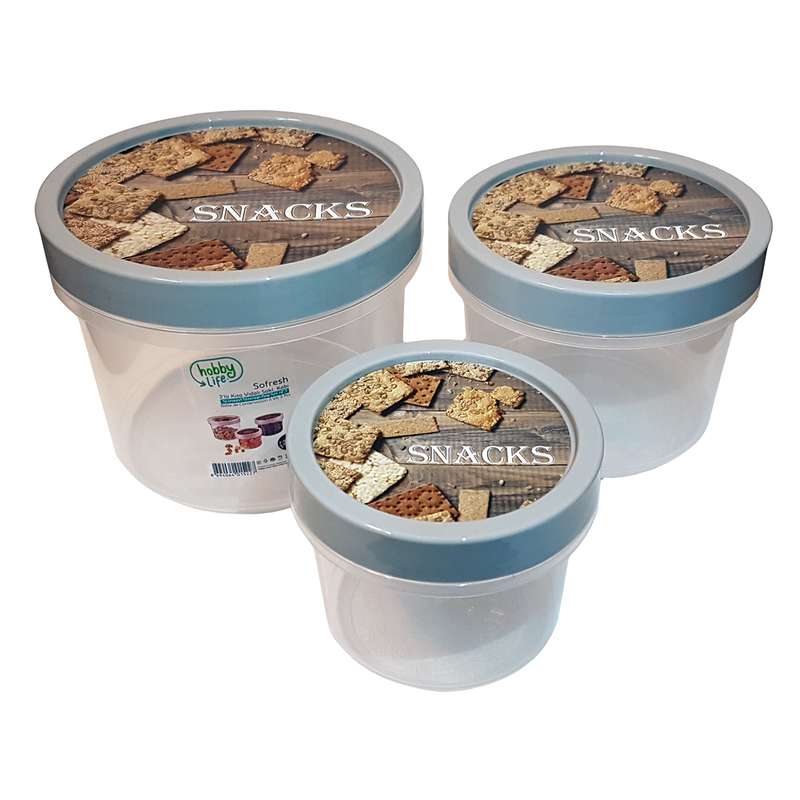 ظرف نگهدارنده هوبی لایف طرح اسنکز مدل SoFresh-A مجموعه 3 عددی