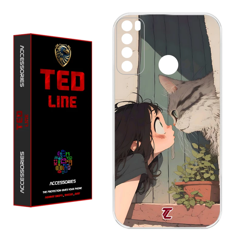 کاور تدلاین طرح دختر و گربه کد 1205 مناسب برای گوشی موبایل شیائومی Redmi Note 8