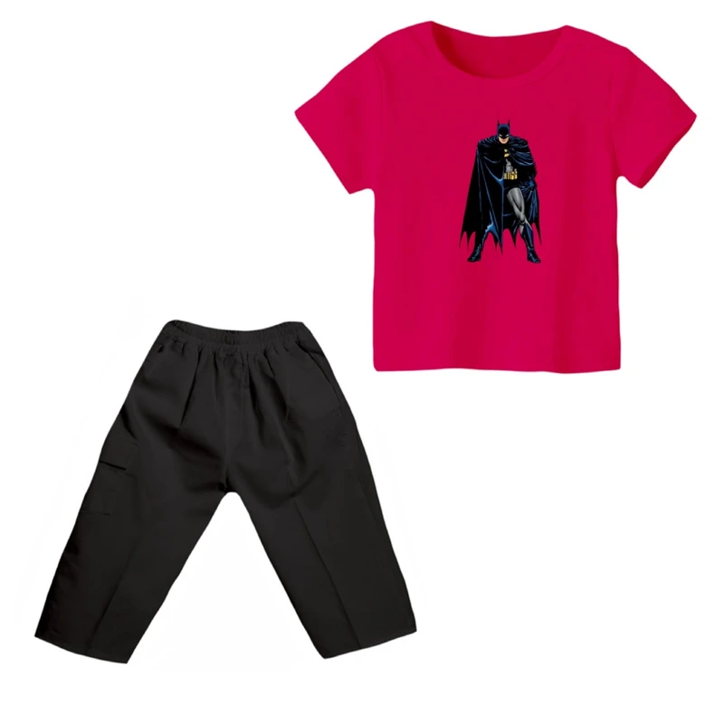 ست تی شرت و شلوارک پسرانه مدل بتمن کد ۲۵