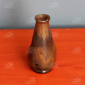 گلدان مینیاتوری شیشه گری با حرارت مستقیم‏ ‏ قهوه ای‏ طرح ‏کویر‏ مدل 1015900017