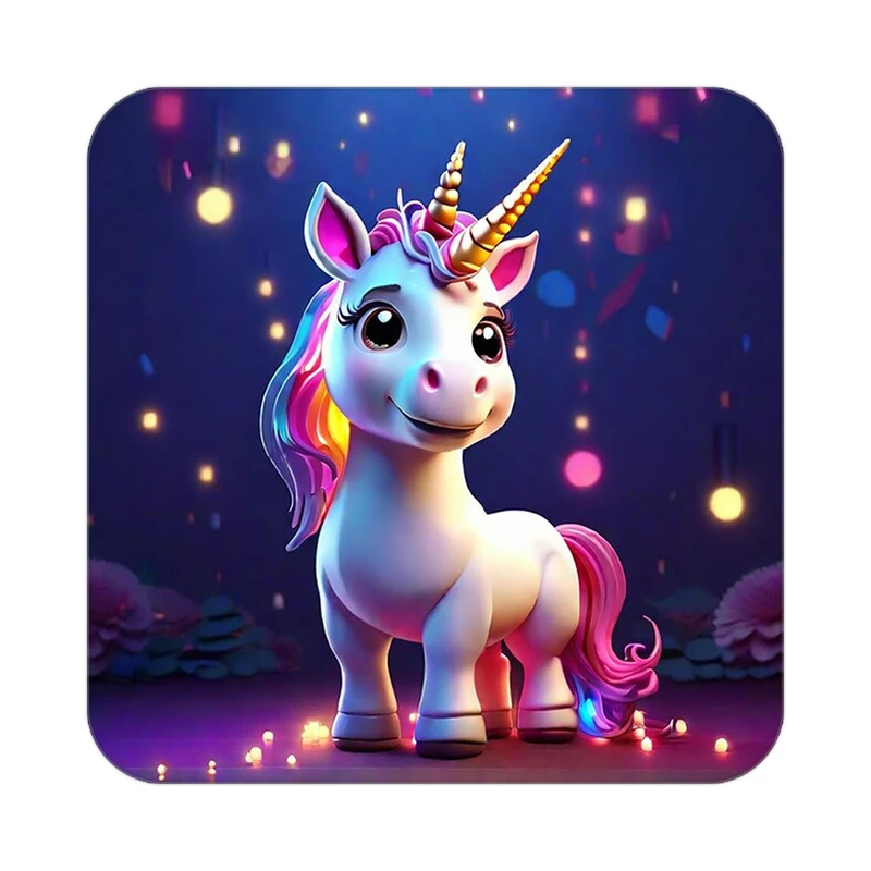 زیر لیوانی کاکتی طرح اسب تک شاخ و یونیکورن مدل mp30848