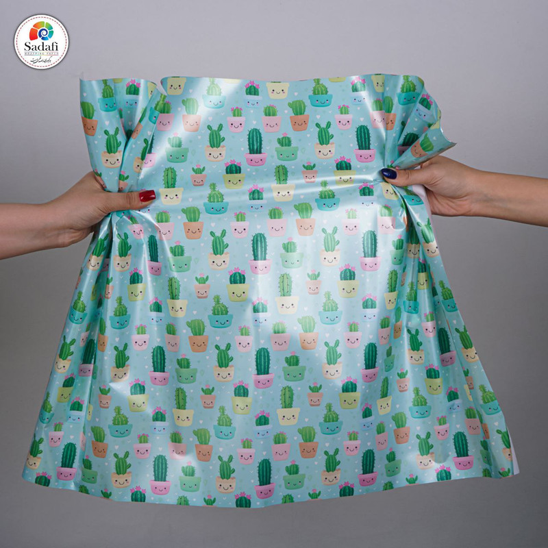 کاغذ کادو  طرح کاکتوسها بسته 2 عددی