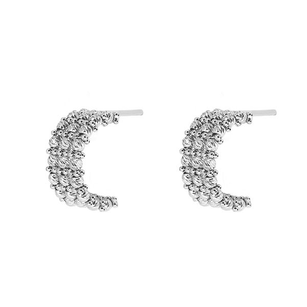 گوشواره میخی طلا 18 عیار زنانه ماوی گالری مدل نیمه البرناردو -  - 1