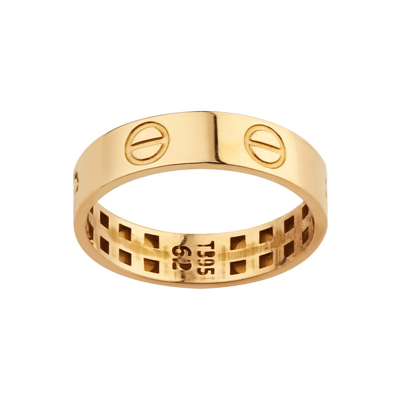 انگشتر طلا 18 عیار زنانه با طرح کارتیه لاو نیکان گلد مدل لاو پیچ سایز 55