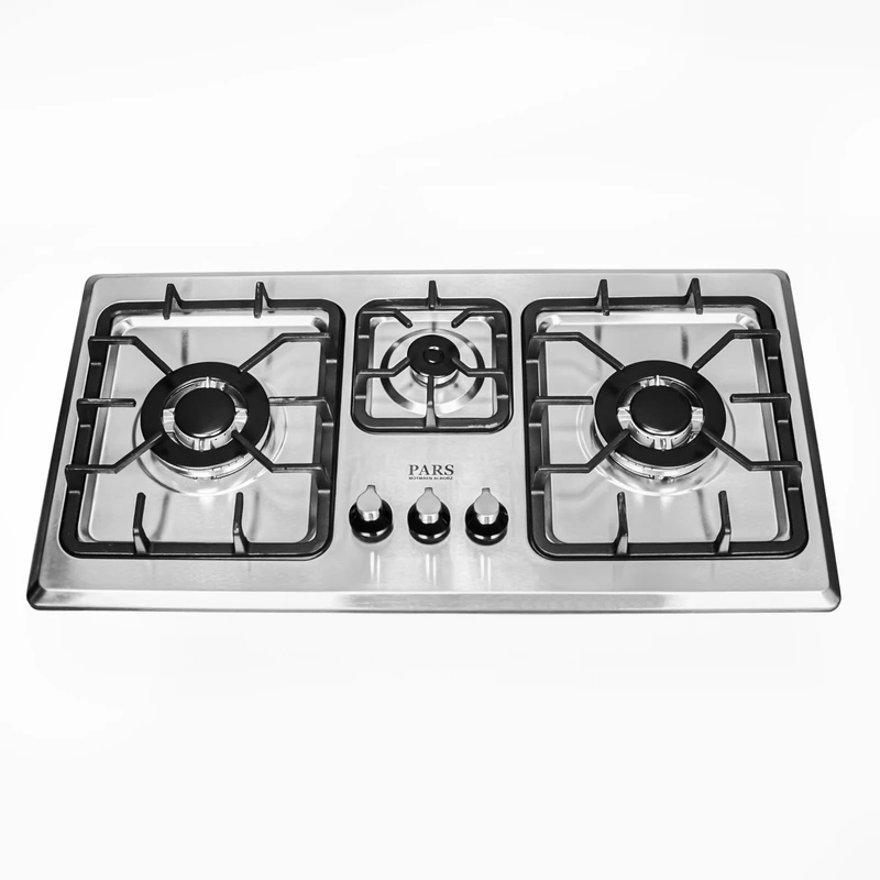 اجاق گاز صفحه‌ای سه شعله پارس مطمئن البرز مدل ترموکوپل دار استیل S361