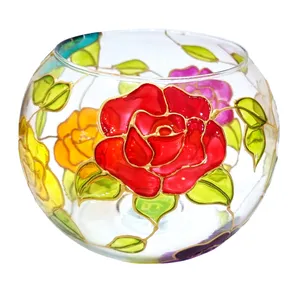 جاشمعی شیشه ای طرح گل کد 1