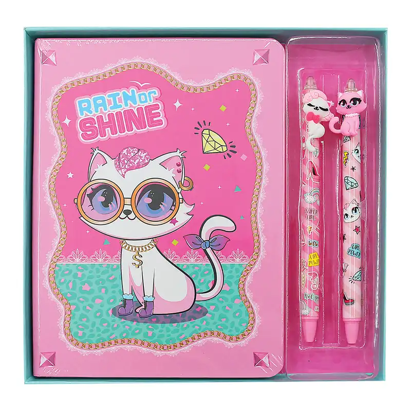 ست لوازم التحریر فندل طرح گربه ملوس مدل FB9228 مجموعه 3 عددی