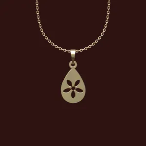 گردنبند طلا 18 عیار زنانه مدوپد مدل گل کد X2-1-1114