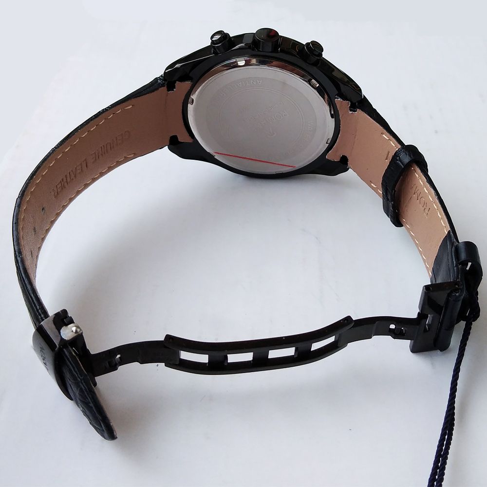 ساعت مچی عقربه‌ای مردانه رومانسون مدل بندچرمی کرنوگراف سه موتور فعال کد GN 210 -  - 6