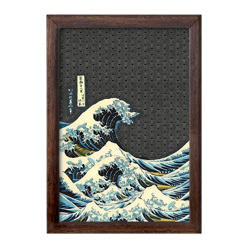 تابلو خندالو طرح نقاشی موج عظیم کاناگاوا کد F1036