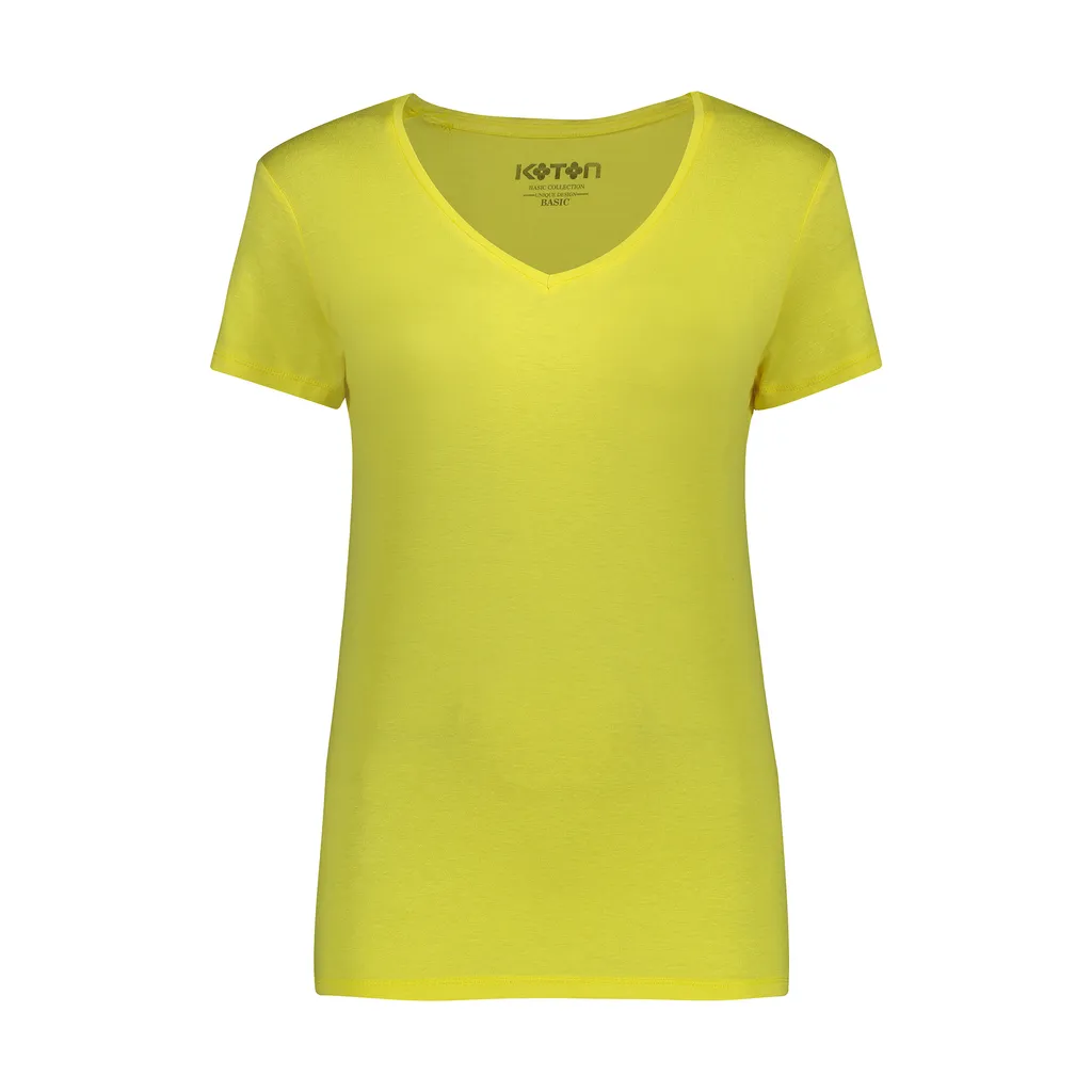 تی شرت زنانه کوتون مدل 0YAK13640OK-Yellow