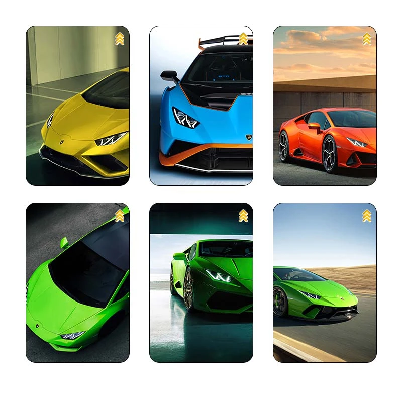 استیکر کارت مدل سام نگار طرح لامبورگینی هوراکان Lamborghini Huracan کد SP1249 مجموعه 6 عددی