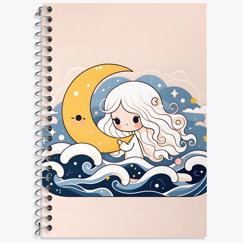 دفتر زبان 50 برگ خندالو مدل سه خط طرح دخترانه کد N4658