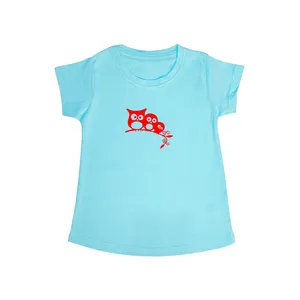 تی شرت آستین کوتاه دخترانه مدل جوجه جغد کد B.Blk