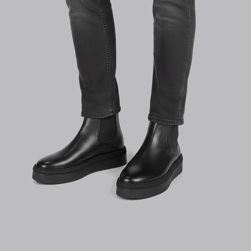 نیم بوت مردانه پاتن چرم آفتاب مدل E20