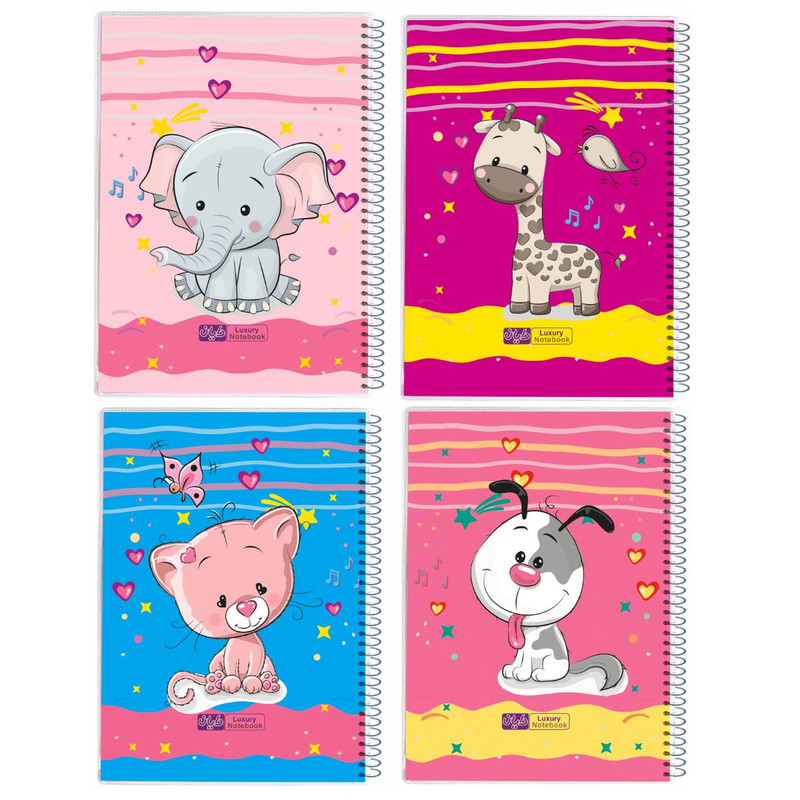 دفتر مشق 50 برگ دایان مدل حاشیه دار کیوت کد 54642 بسته 4 عددی