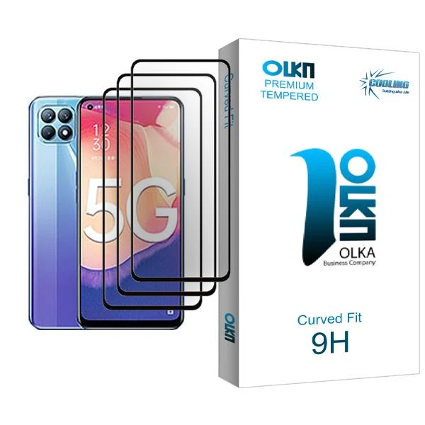 محافظ صفحه نمایش کولینگ مدل Olka Glass MIX003 مناسب برای گوشی موبایل اوپو Reno4 SE بسته سه عددی