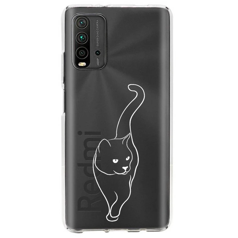 کاور مگافون طرح گربه مدل C60-W مناسب برای گوشی موبایل شیائومی Redmi 9T / 9 Power