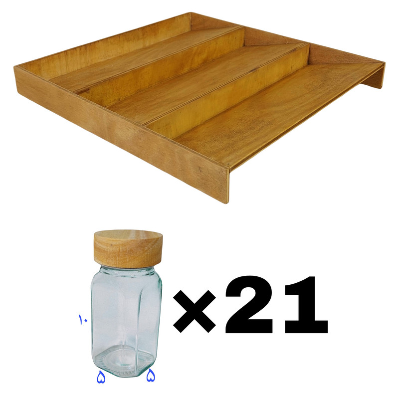 ست جای ادویه 21 پارچه مدل مکارتی کد M10 به همراه استند