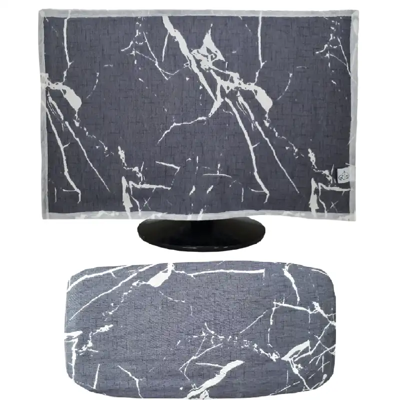 کاور مانیتور رضازهرا مدل مرمر کد 302 مناسب برای مانیتور تا 20 اینچ به همراه کاور کیبورد