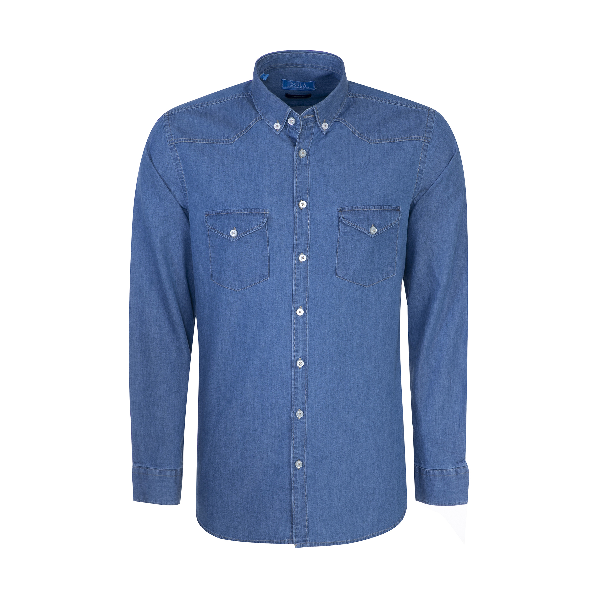 پیراهن مردانه سولا مدل SM420140033-DENIM