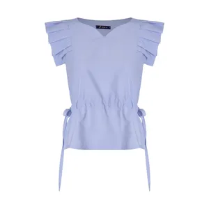 بلوز آستین کوتاه زنانه آیبکس مدل 4401 رنگ آبی