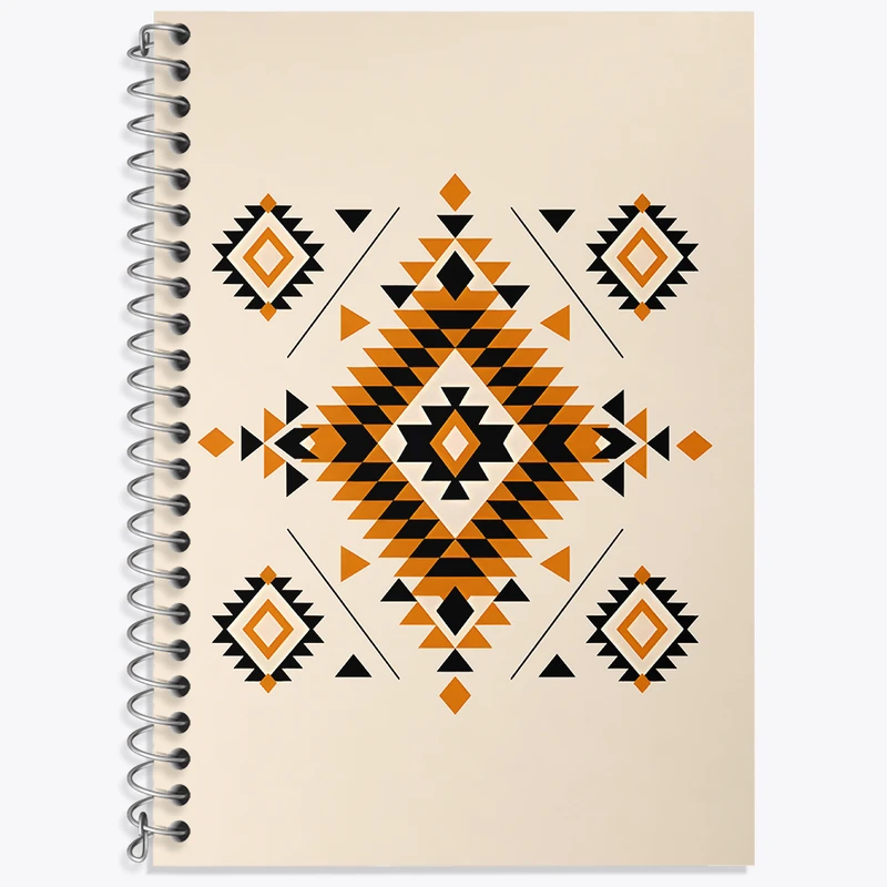 دفتر زبان 50 برگ خندالو مدل سه خط طرح پترن سنتی کد N5044