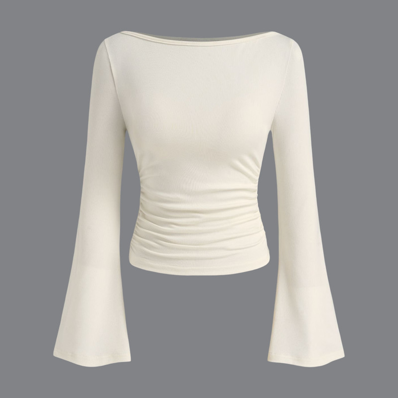 بلوز آستین بلند یقه قایقی زنانه آرمادیا مدل لانا کبریتی کد IV19