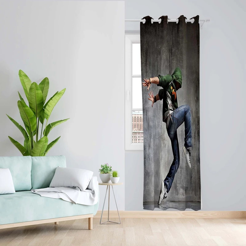 پرده طرح پارکور مدل مخمل پانچی کد 5041L z سایز 140x200 سانتی متر