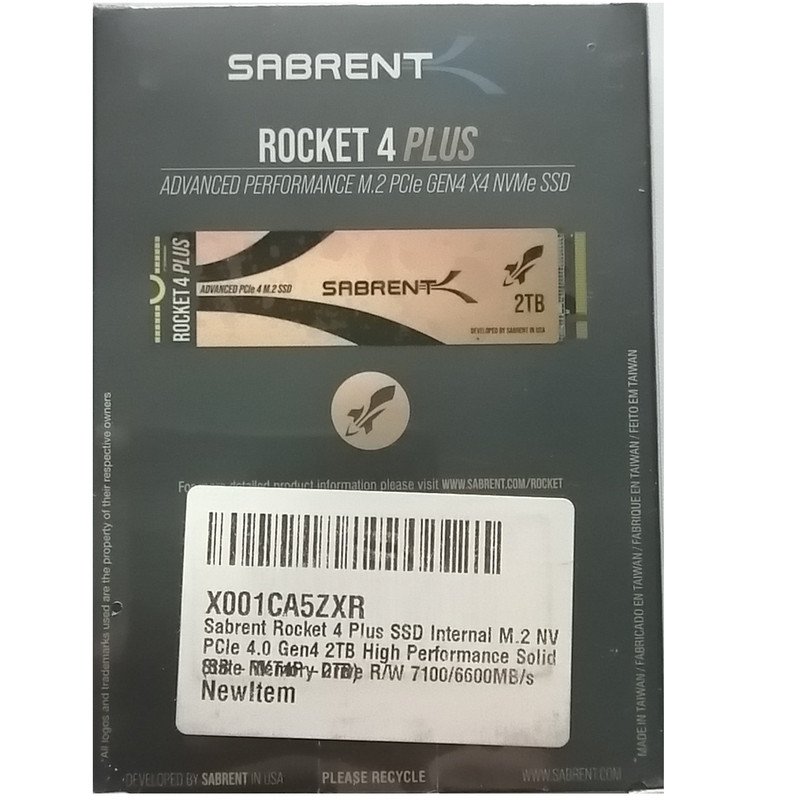 اس اس دی اینترنال سابرنت مدل Sabrent 2TB Rocket 4 Plus NVMe 4.0 Gen4 PCIe ظرفیت دو ترابایت