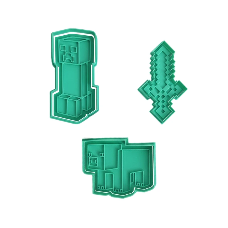 کاتر شیرنی پزی مدل ماینکرفت مجموعه سه عددی 