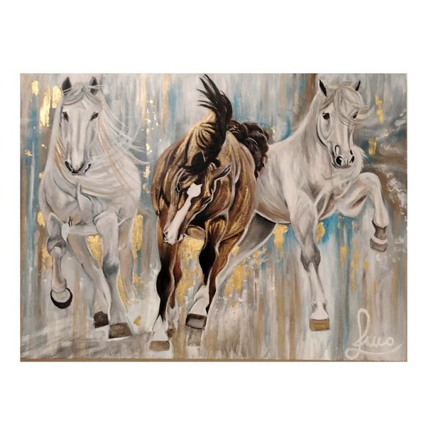 تابلو نقاشی آکریلیک مدل اسب های وحشی