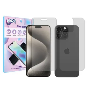Bingo transparent Screen Protector Suitable for Apple iPhone 15 Pro Max Phone with Back Protector