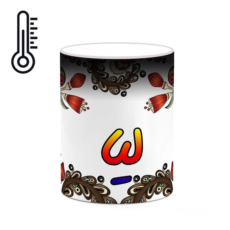 ماگ حرارتی کاکتی مدل اسم لیا طرح سنتی گل و بته کد mgh46917