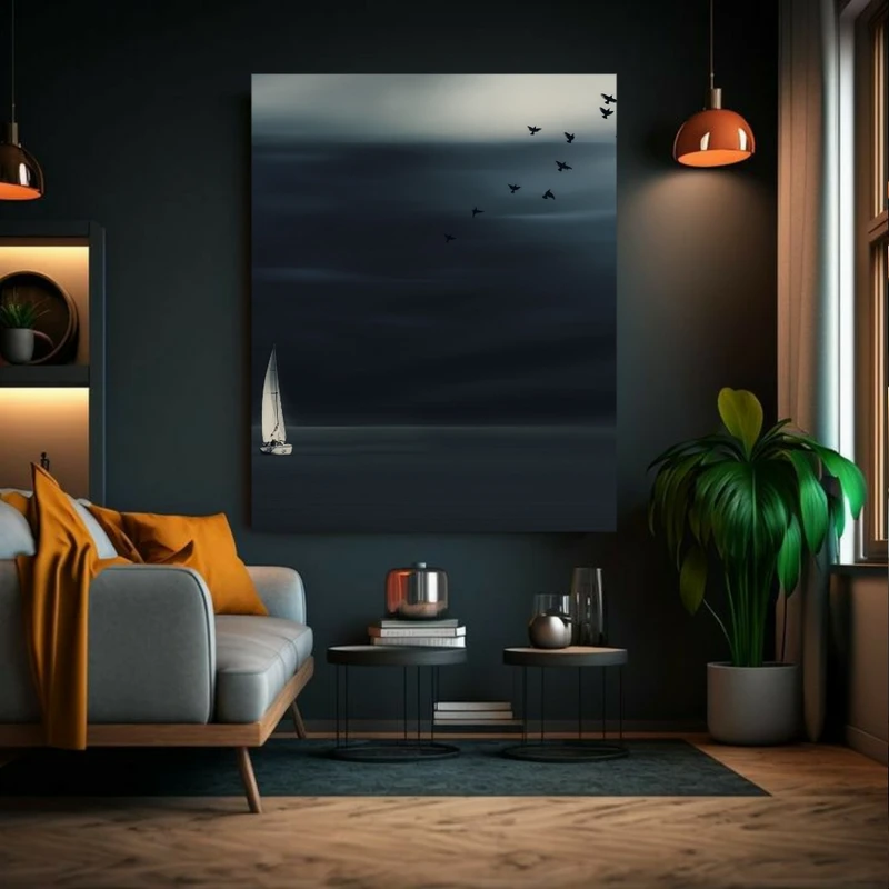  پوستر دیواری طرح کشتی دریای شب کد FP103921