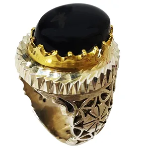 انگشتر نقره مردانه مدل عقیق 100103