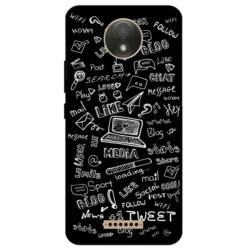 کاور مگافون طرح رسانه های اجتماعی مدل 1898 مناسب برای گوشی موبایل موتورولا Moto C Plus