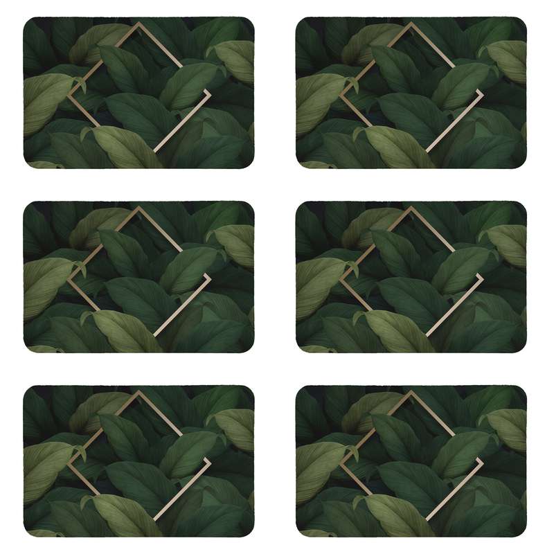 زیربشقابی طرح برگ کد 8300 بسته 6 عددی