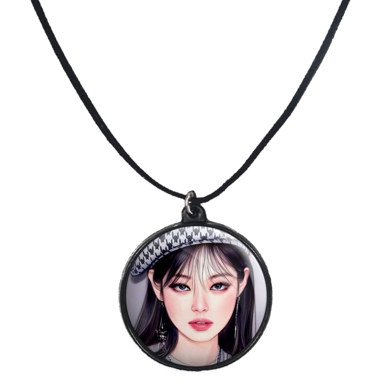 گردنبند پرمانه طرح بلک پینک کد pmb.6963 مدل دو طرفه