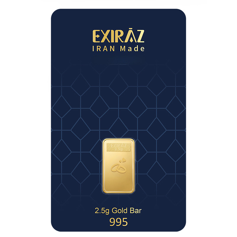 شمش طلا 995 عیار اکسیراز مدل شمش مجموعه لحظه های طلایی پیوند 2.5 G